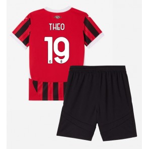 Billiga AC Milan Theo Hernandez #19 Hemmatröja Barn 2024-25 Kortärmad (+ Korta byxor)